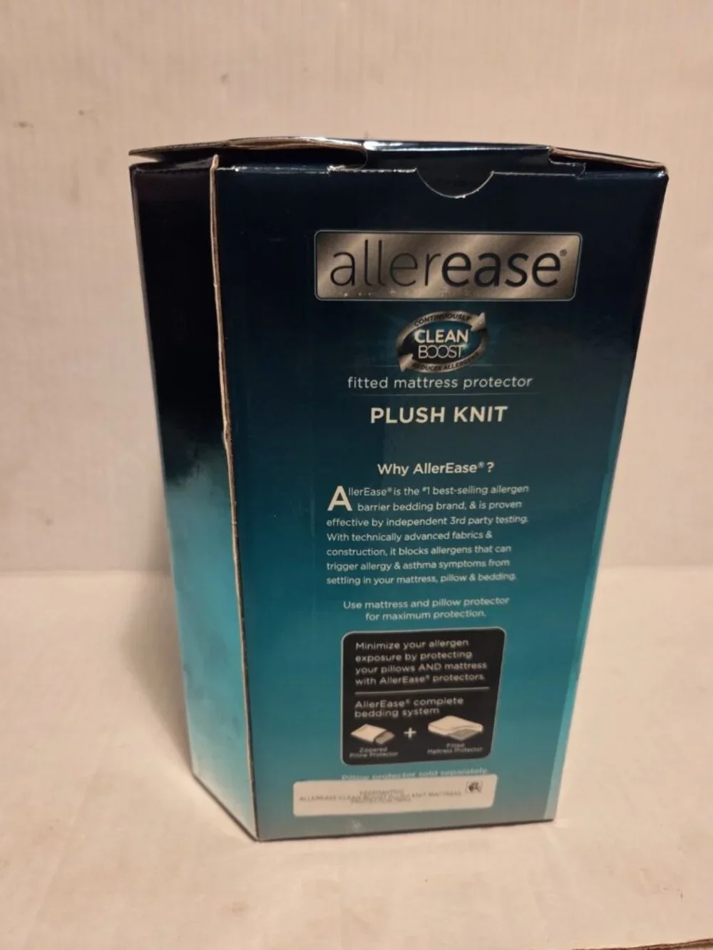 New AllerEase Clean Boost Plush Knit‎ Twin Mattress Protector Soft Waterproof